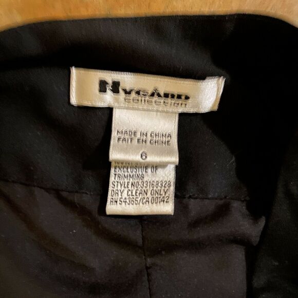 Nygard Collection Silk A-Line Black w/Butterfly-Like Print Skirt, Sz 6 - Picture 3 of 4